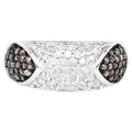 Champagne Diamond Ring With White Diamonds 0.92 Carats Sterling Silver