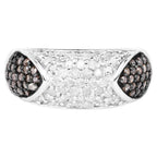 Champagne Diamond Ring With White Diamonds 0.92 Carats Sterling Silver