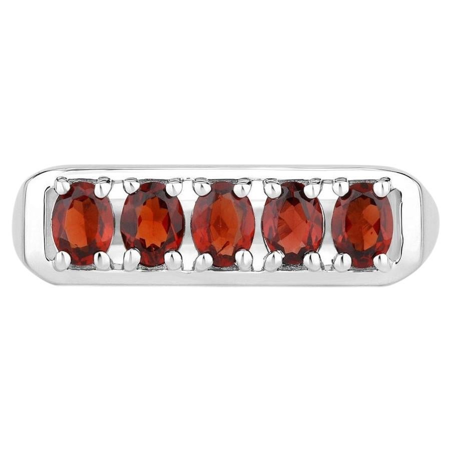 Garnet Ring 0.98 Carats Sterling Silver
