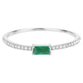 Zambian Emerald Ring With Diamonds 0.14 Carats 14K White Gold