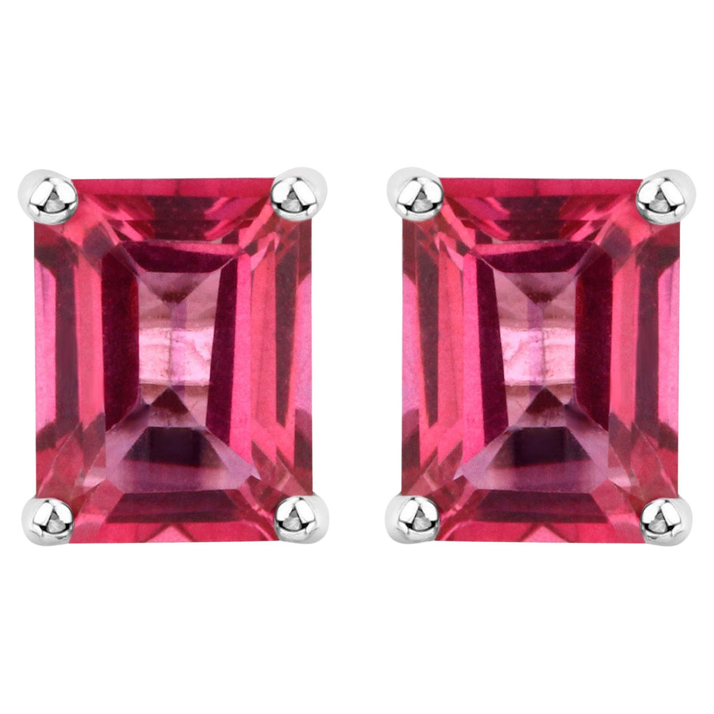 Pink Topaz Stud Earrings 3.2 Carats