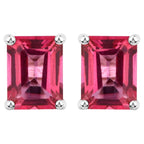 Pink Topaz Stud Earrings 3.2 Carats