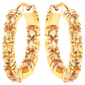 Citrine Earrings 3.18 Carats Gold Plated Silver