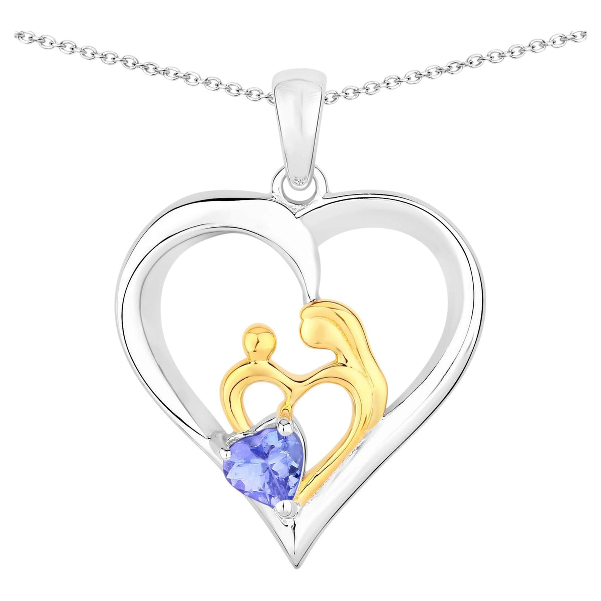 Tanzanite Mom Pendant 0.44 Carats Sterling Silver