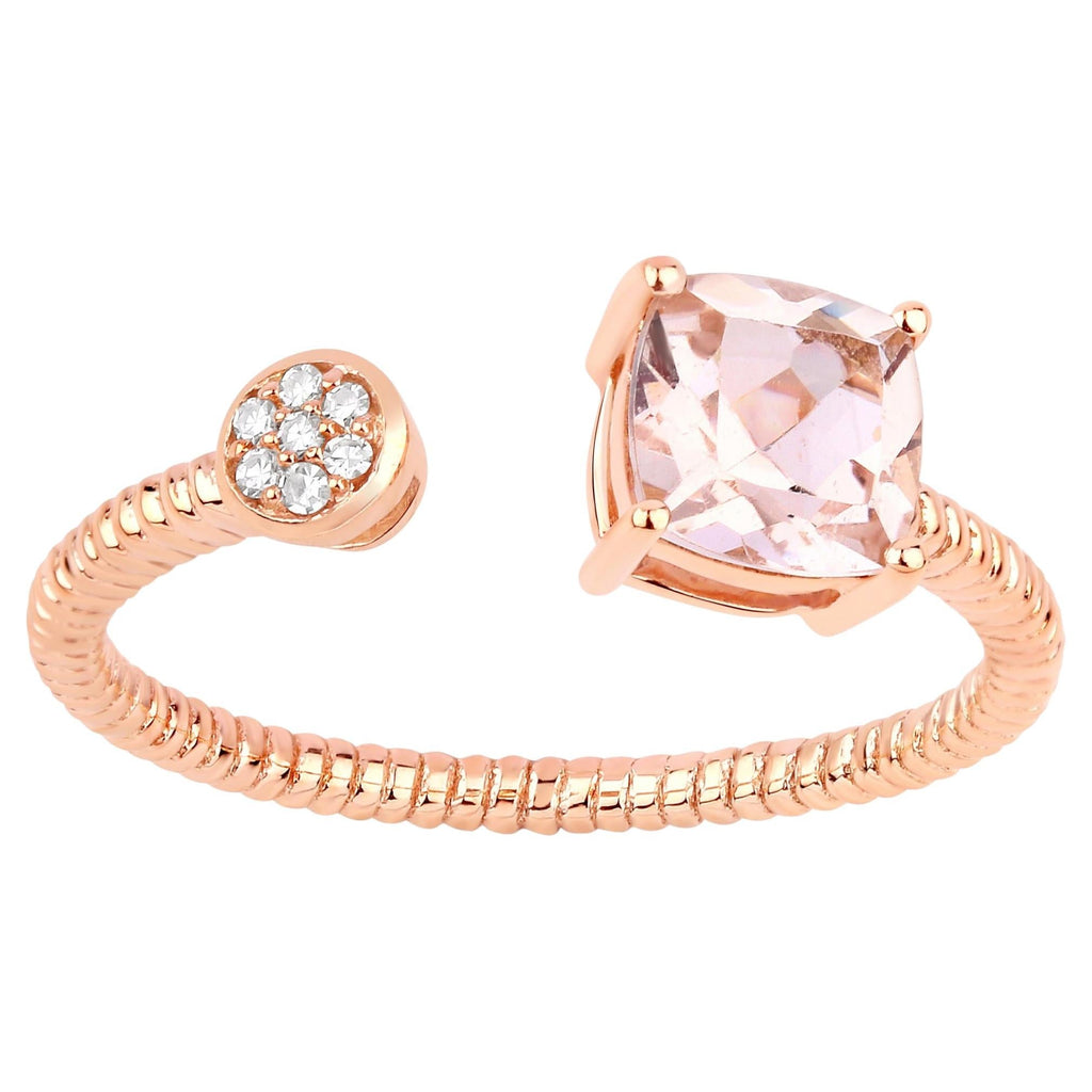 Morganite Ring With Diamonds 0.76 Carats 14K Rose Gold
