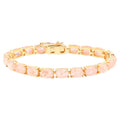 Morganite Tennis Bracelet 34.4 Carats Gold Plated Silver