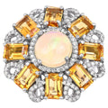 Opal Ring With Citrine 7.14 Carats Sterling Silver