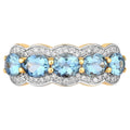 Aquamarine Ring With Diamonds 1.56 Carats 14K Yellow Gold