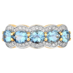 Aquamarine Ring With Diamonds 1.56 Carats 14K Yellow Gold