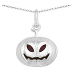 Garnet Jack-o'-Lantern Pendant 0.18 Carats Sterling Silver