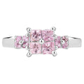 Pink Sapphire Ring 0.92 Carats Sterling Silver