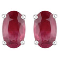 Ruby Stud Earrings 0.52 Carats 14K White Gold