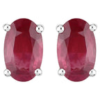 Ruby Stud Earrings 0.52 Carats 14K White Gold