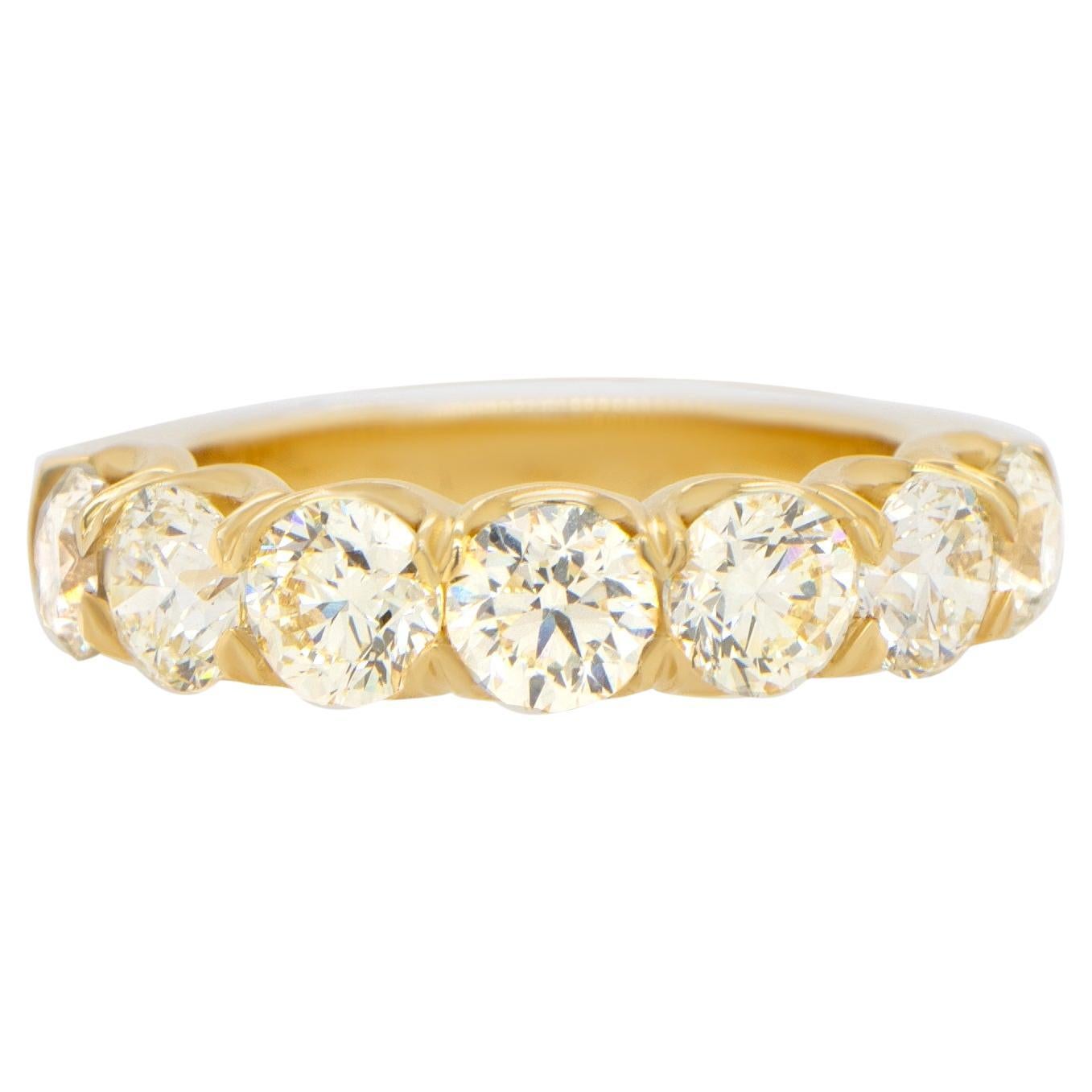 Half Eternity Diamond Band Ring 2.84 Carats 18K Yellow Gold