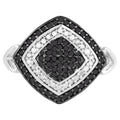 Multicolor Diamond Ring 0.52 Carats Sterling Silver