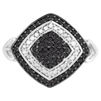 Multicolor Diamond Ring 0.52 Carats Sterling Silver