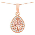 Morganite Pendant With Diamonds 0.98 Carats 14K Rose Gold