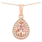 Morganite Pendant With Diamonds 0.98 Carats 14K Rose Gold