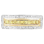 Yellow Sapphire Ring 1.06 Carats Gold Plated Silver