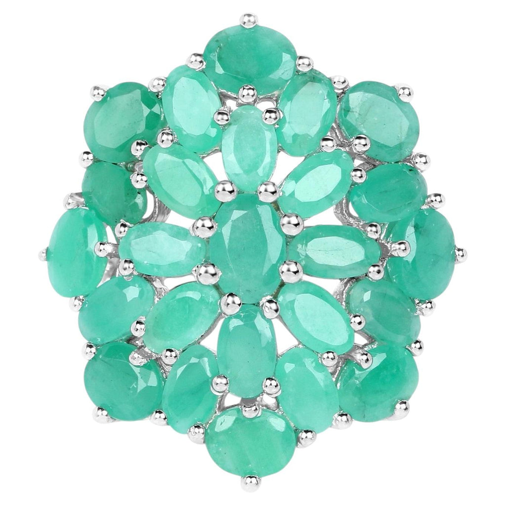 Emerald Ring 5.64 Carats Sterling Silver