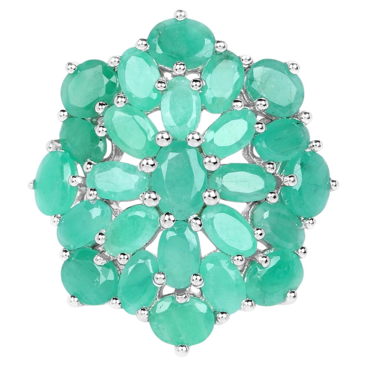 Emerald Ring 5.64 Carats Sterling Silver
