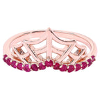 Ruby Spider Web Ring 0.28 Carats Gold Plated Silver