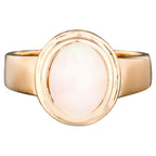 Natural Ethiopian Opal Ring 1.69 Carats Gold Plated Silver