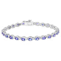 Tanzanite Tennis Bracelet 4.58 Carats Sterling Silver