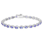 Tanzanite Tennis Bracelet 4.58 Carats Sterling Silver