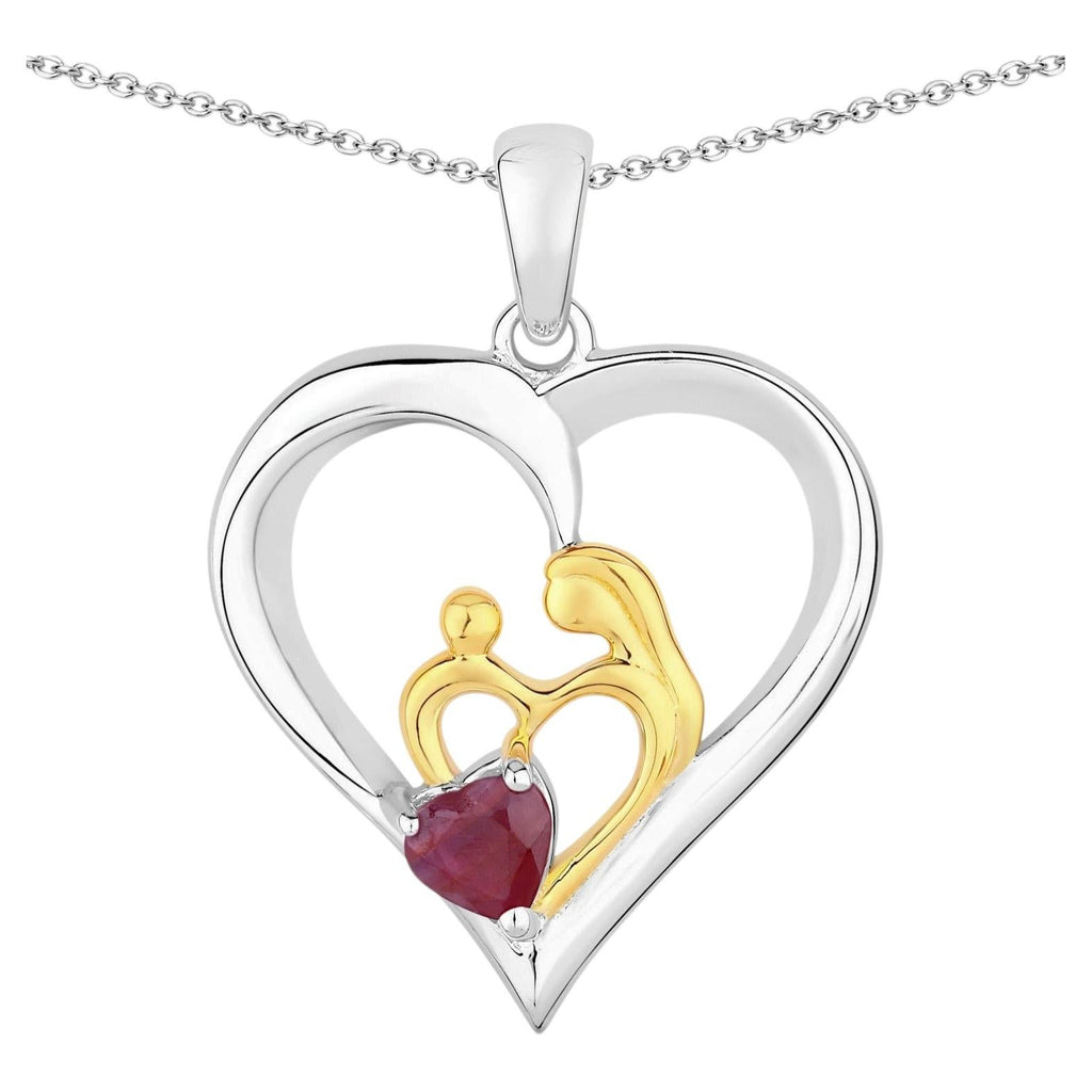 Ruby Mom Pendant 0.48 Carats Sterling Silver
