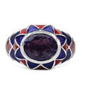 Amethyst Ring With Diamonds 2.15 Carats Sterling Silver