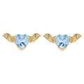 Blue Topaz Bat Stud Earrings 0.38 Carats Gold Plated Silver