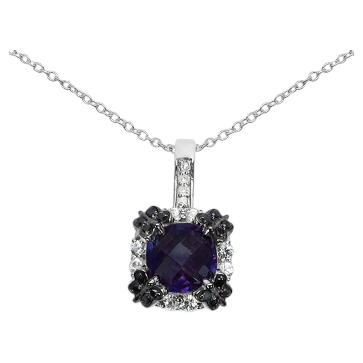 Amethyst Butterfly Pendant 2.3 Carats Sterling Silver