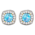Aquamarine Earrings With Diamonds 1.92 Carats 14K Yellow Gold