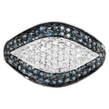 Multicolor Diamond Ring 0.46 Carats Sterling Silver