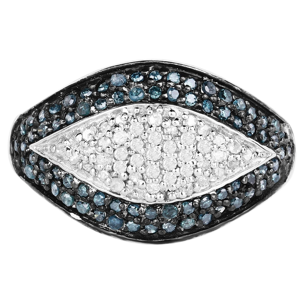 Multicolor Diamond Ring 0.46 Carats Sterling Silver