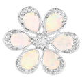 Ethiopian Opal Ring With White Topaz 1.68 Carats Sterling Silver