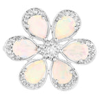 Ethiopian Opal Ring With White Topaz 1.68 Carats Sterling Silver