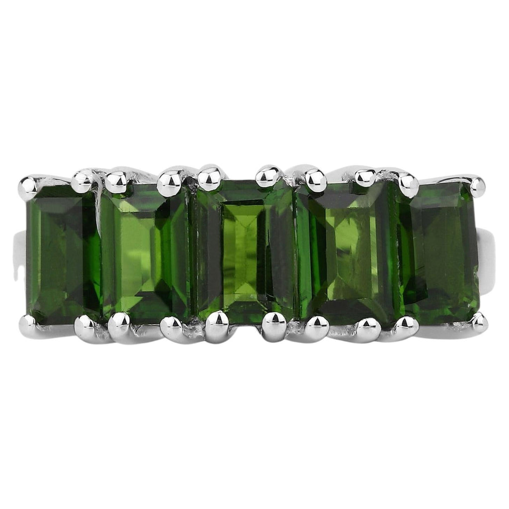 Chrome Diopside Ring 3.24 Carats Sterling Silver