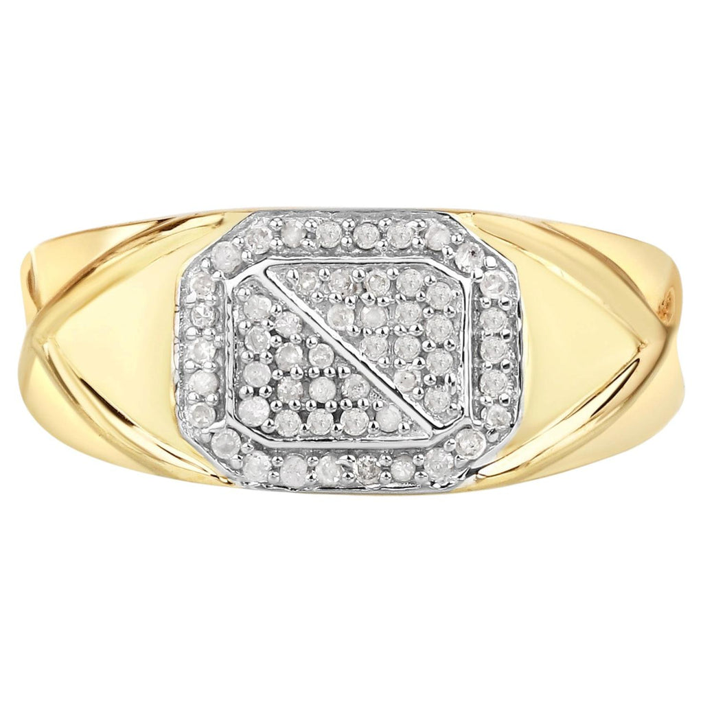 Diamond Ring 0.26 Carats Gold Plated Silver