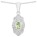 Peridot Pendant With White Topaz 0.52 Carats Sterling Silver