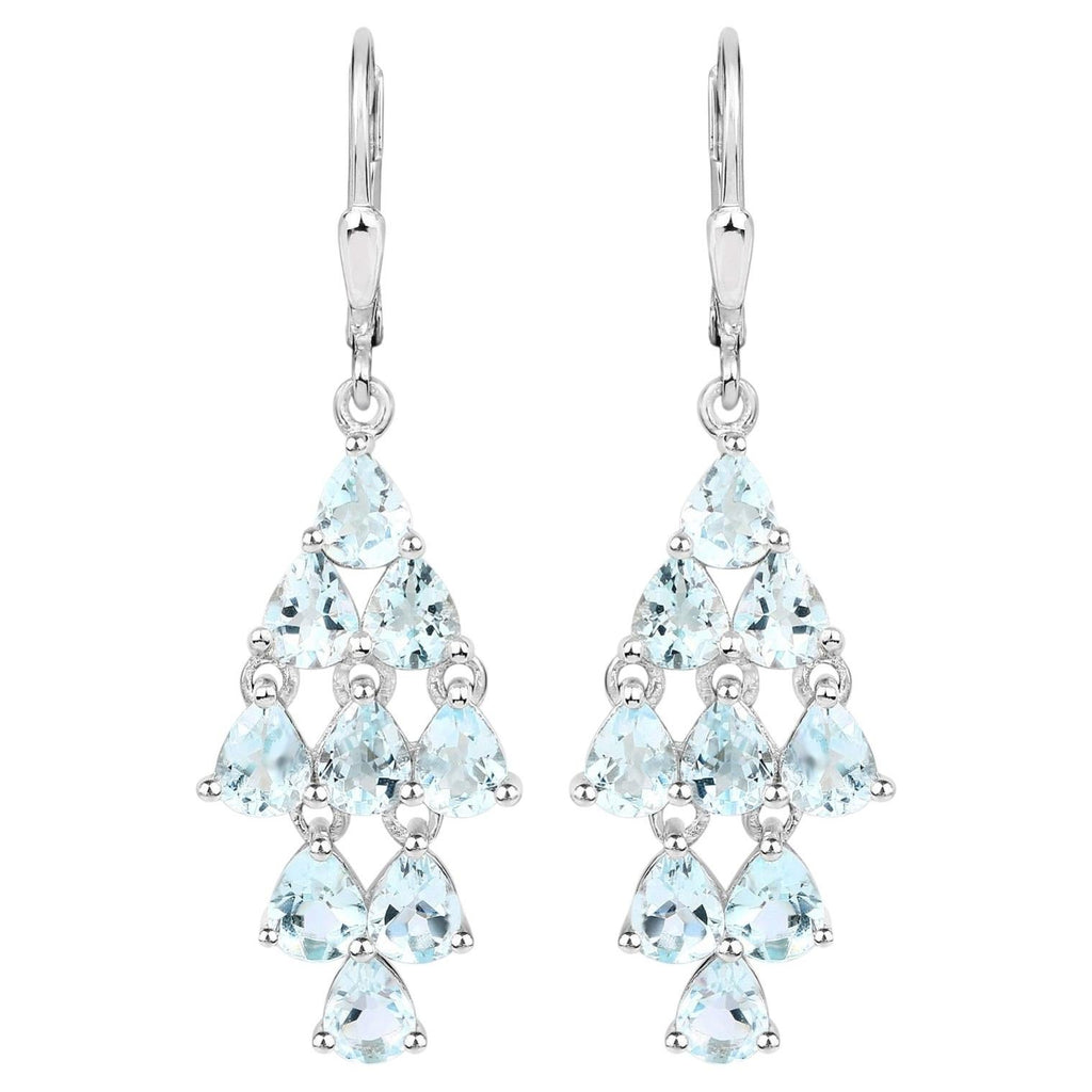 Aquamarine Earrings 3.94 Carats Sterling Silver