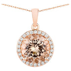 Morganite Pendant With Diamonds 3.58 Carats 14K Rose Gold