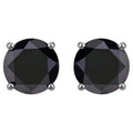 Black Diamond Earrings 3.06 Carats 14K White Gold