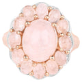 Morganite Flower Ring 6.72 Carats Gold Plated Silver