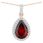 Rhodolite Garnet Pendant With Diamonds 3.26 Carats 14K Rose Gold