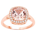 Morganite Ring With Diamonds 2.12 Carats 14K Rose Gold