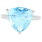Blue Topaz Ring 8.28 Carats Sterling Silver