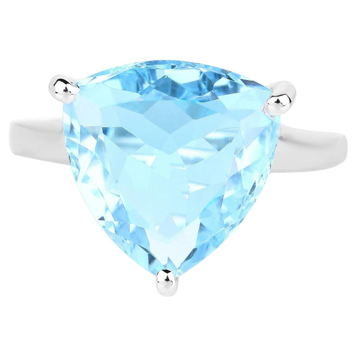 Blue Topaz Ring 8.28 Carats Sterling Silver