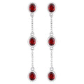 Garnet Earrings 2.68 Carats Sterling Silver